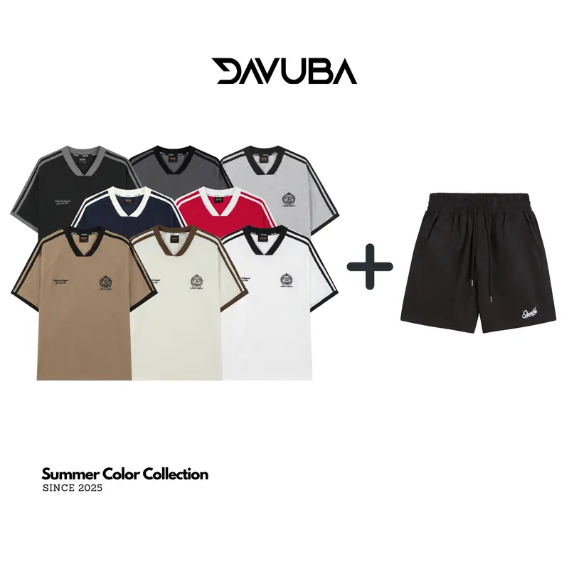 [COMBO DAVUBA] ÁO THUN JERSEY TEE WAFFLE + QUẦN SHORT SLAMBLE CB33