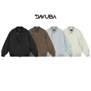 Áo khoác bomber phao DAVUBA trần bông 3 lớp 5 khóa SM129